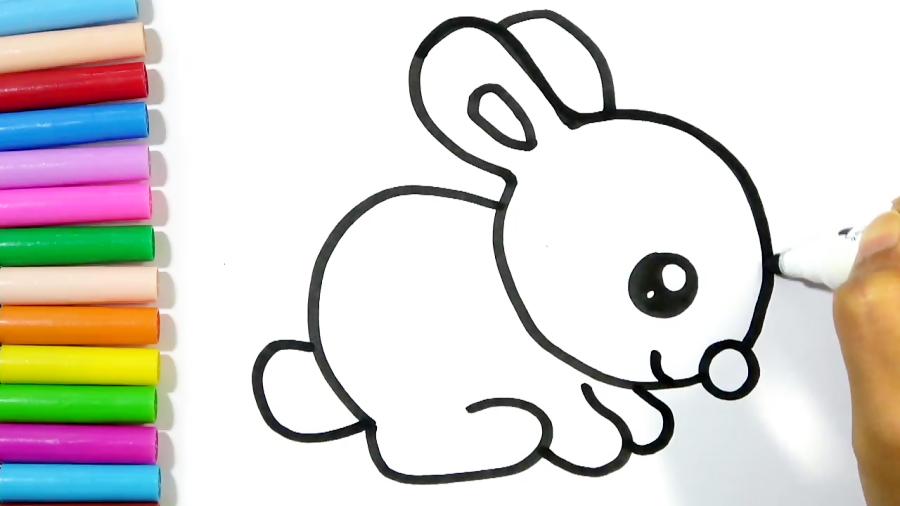 نقاشی خرگوش ساده کودکانه