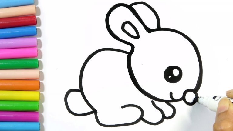 نقاشی خرگوش ساده کودکانه
