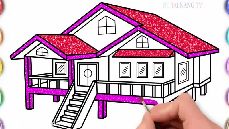نقاشی خانه کودکانه ساده