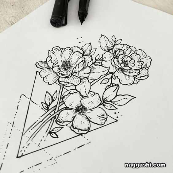 نقاشی گل رز با راپید