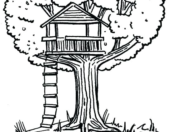 نقاشی خانه درختی زیبا