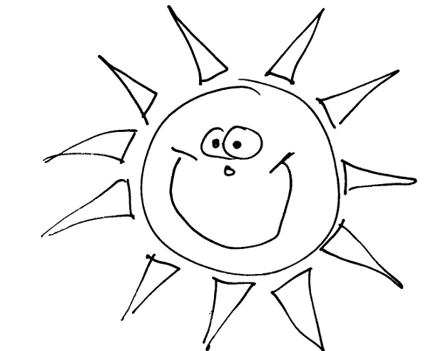 نقاشی خورشید کارتونی
