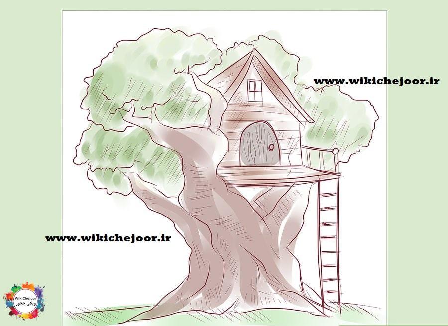 نقاشی خانه درختی ساده
