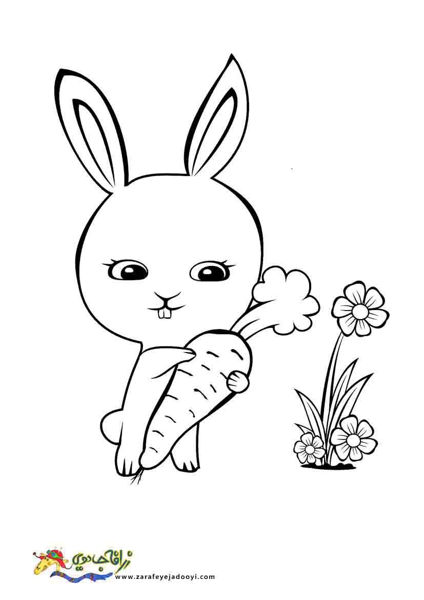 نقاشی ساده خرگوش ایستاده