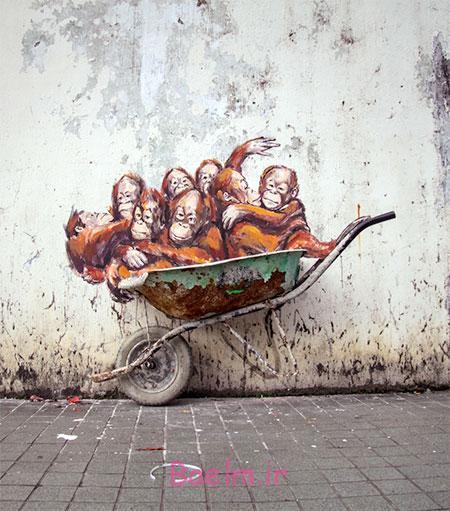 نقاشی خیابانی روی دیوار تهران