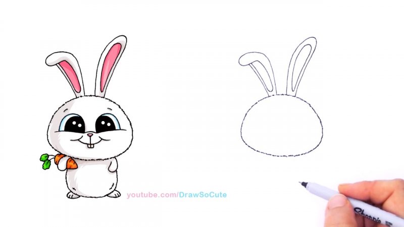 نقاشی خرگوش کارتونی کوچولو