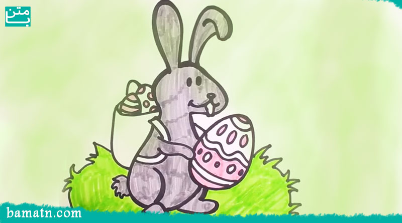 نقاشی خرگوش کودکانه زیبا
