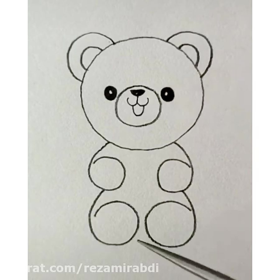 نقاشی ساده خرس کارتونی