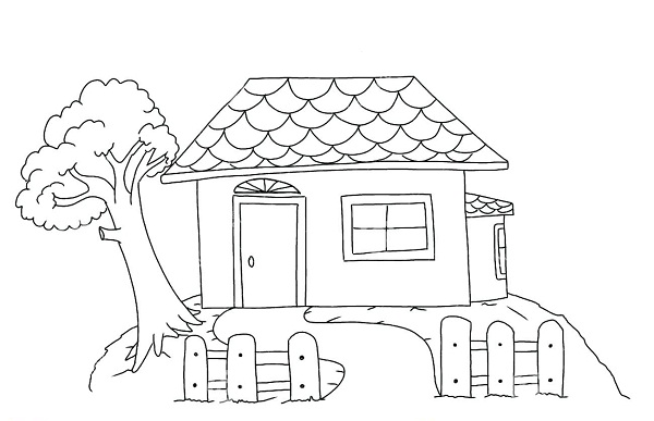 نقاشی خانه ساده کودکانه