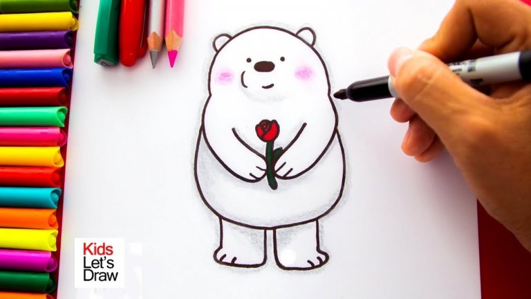 نقاشی خرس قطبی کودکانه