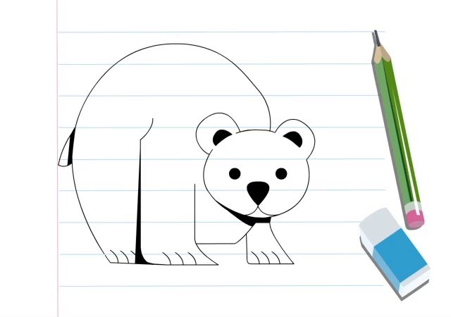نقاشی ساده خرس کارتونی