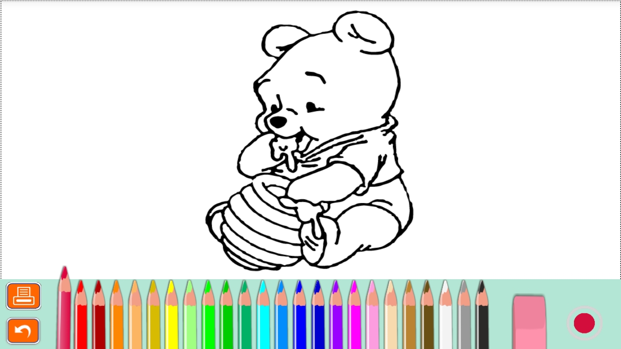نقاشی کودکانه خرس پو