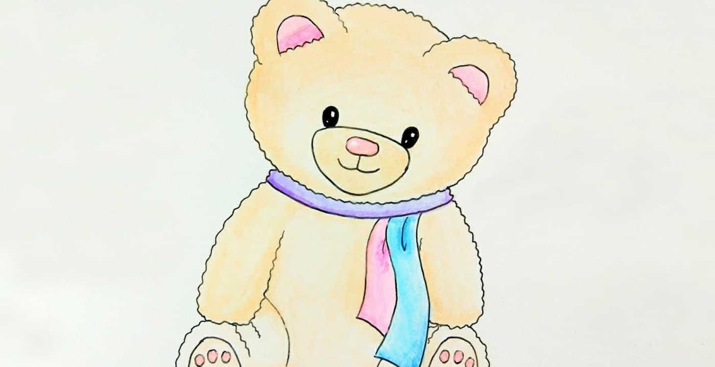 کشیدن نقاشی ساده خرس برای کودکان