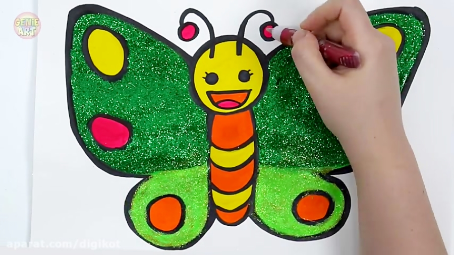 آموزش نقاشی کودکانه پروانه