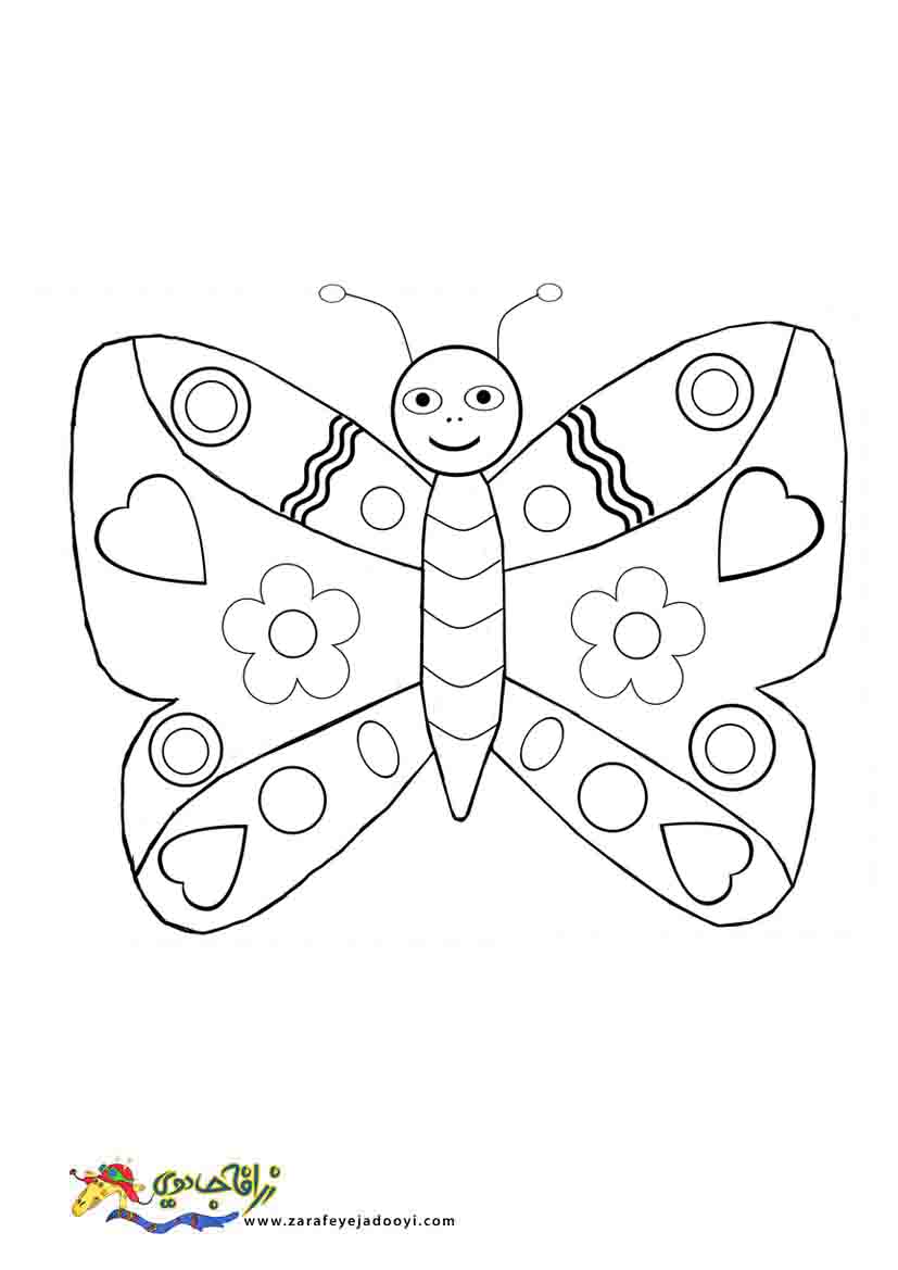 آموزش نقاشی کودک پروانه