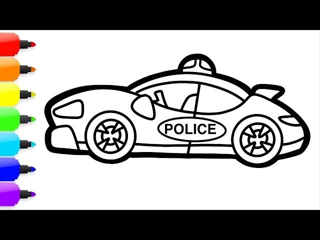 نقاشی کودک ماشین پلیس