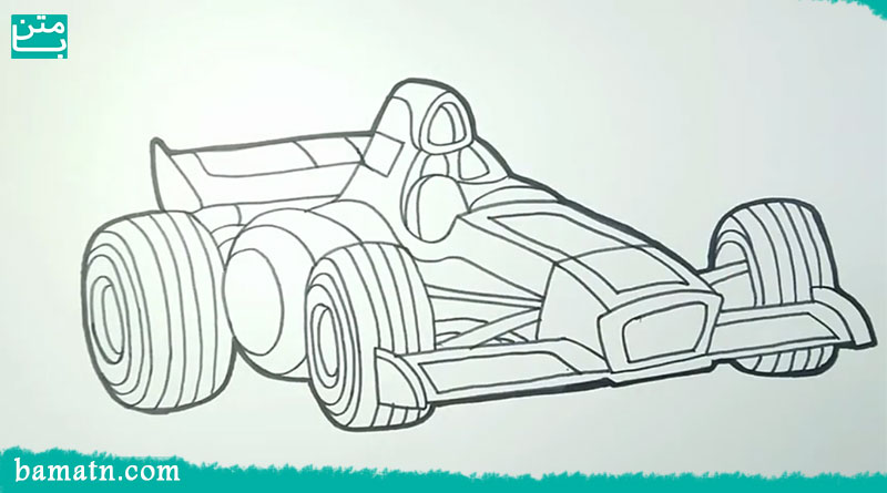 نقاشی ماشین مسابقه کودکان
