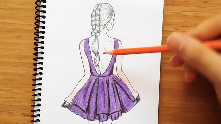 نقاشی لباس دخترانه ساده