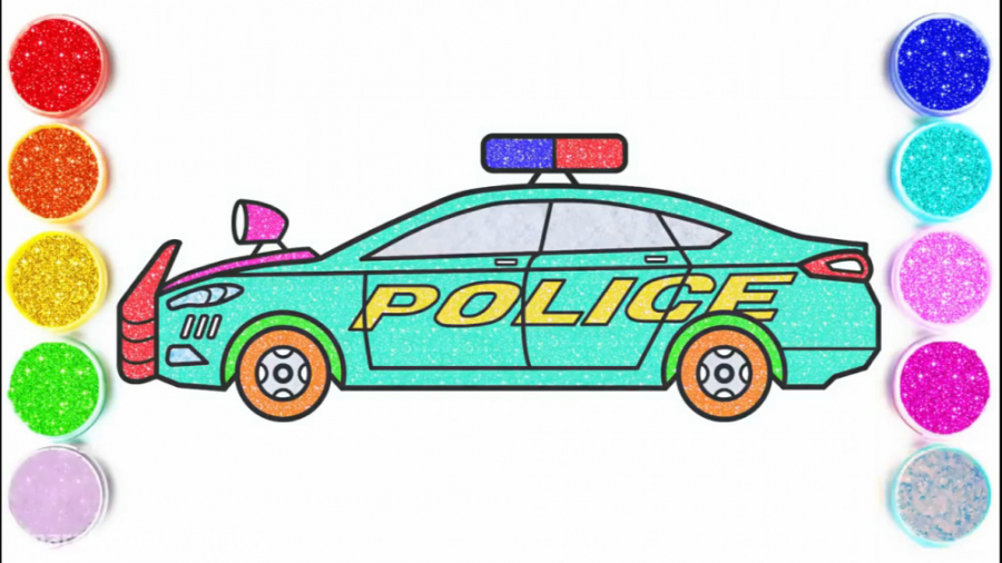 اموزش نقاشی ماشین پلیس برای کودک