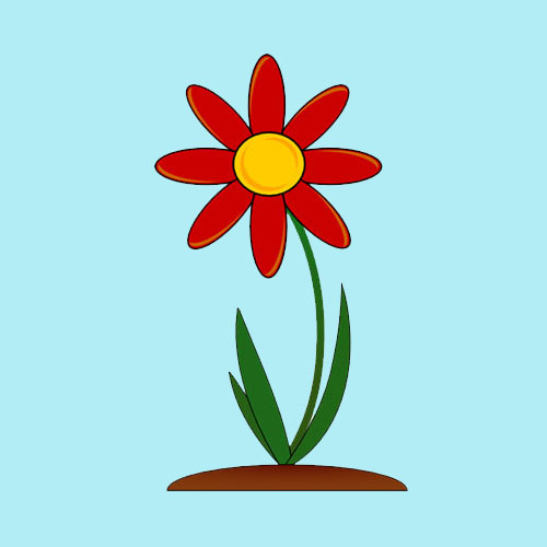 طرح گل ساده برای نقاشی کودکان