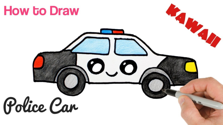 آموزش نقاشی ماشین پلیس برای کودکان
