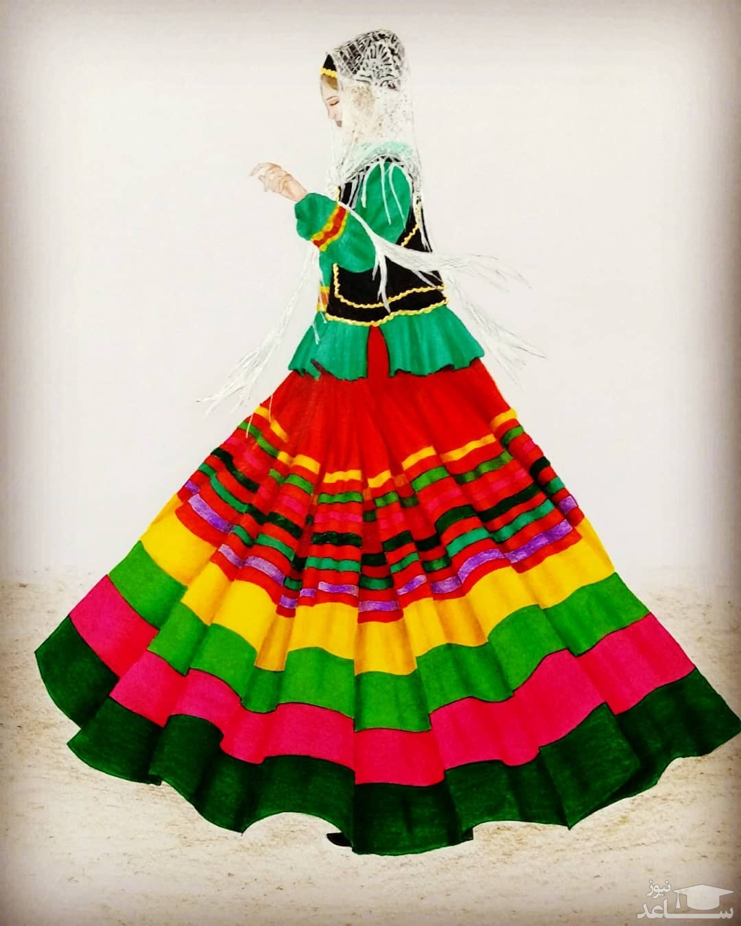 نقاشی لباس محلی گیلان