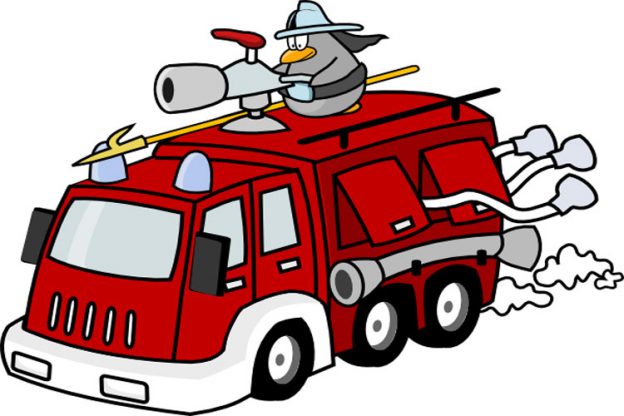 نقاشی ماشین آتش نشانی کودکانه