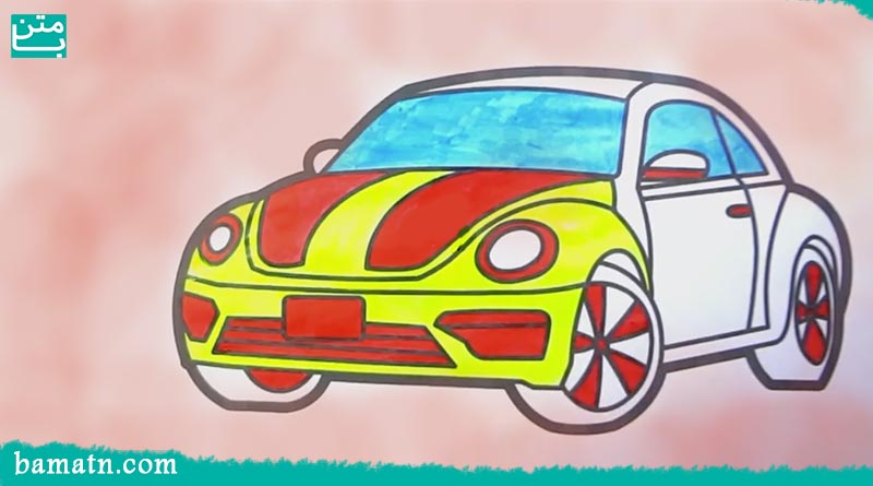 نقاشی ماشین ساده کودکانه