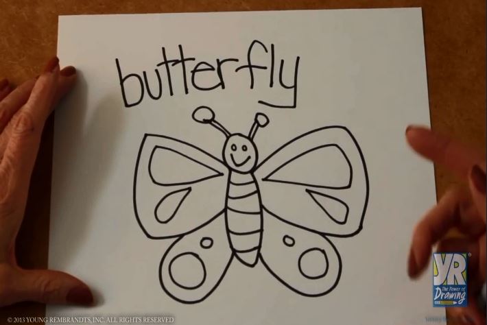 آموزش کشیدن نقاشی پروانه برای کودکان
