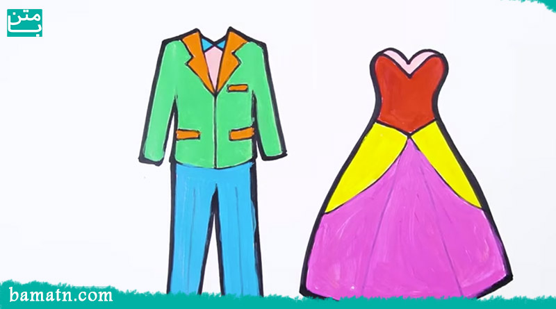 نقاشی لباس عروس برای کودکان