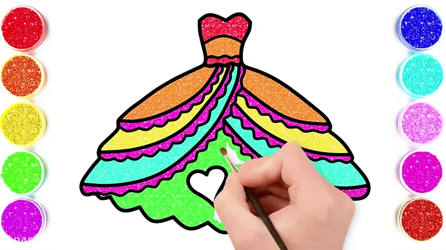نقاشی لباس عروس برای کودکان
