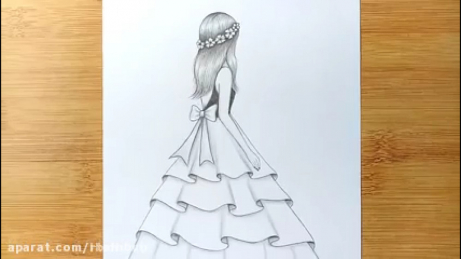 نقاشی مدل لباس مجلسی کوتاه