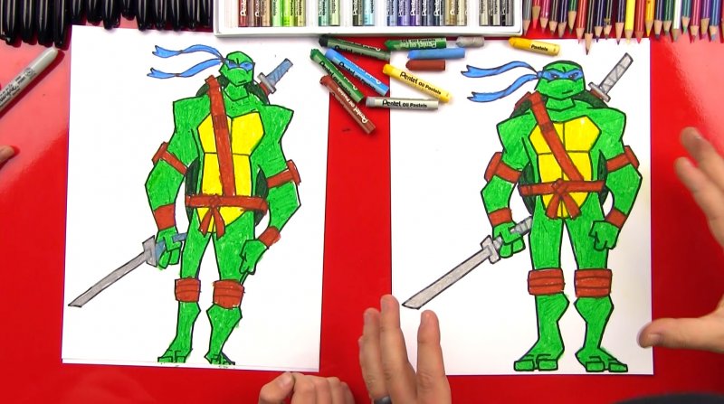 آموزش نقاشی لاک پشت های نینجا رافائل