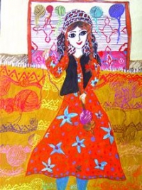 نقاشی لباس محلی شیراز
