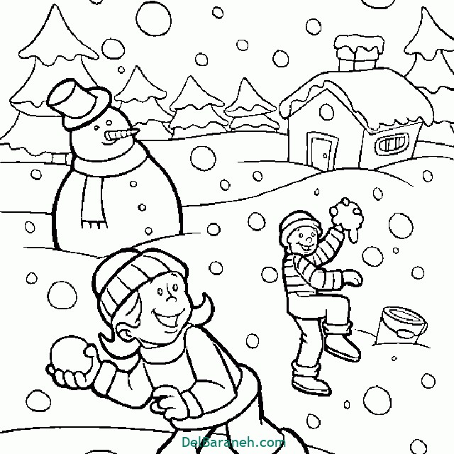 نقاشی کودکانه در مورد لباس زمستانی