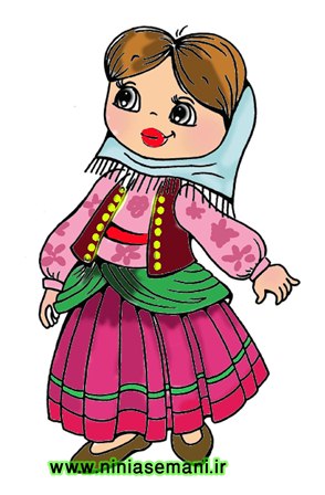 نقاشی کودکانه لباس های محلی ایران