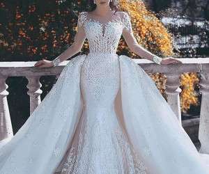 زیباترین مدل لباس عروس استین دار جدید