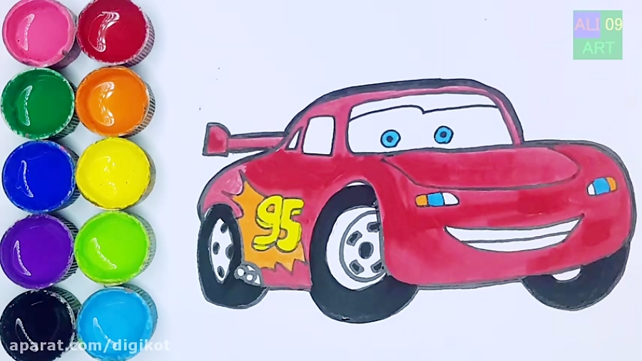 نقاشی ماشین کارتونی برای کودکان