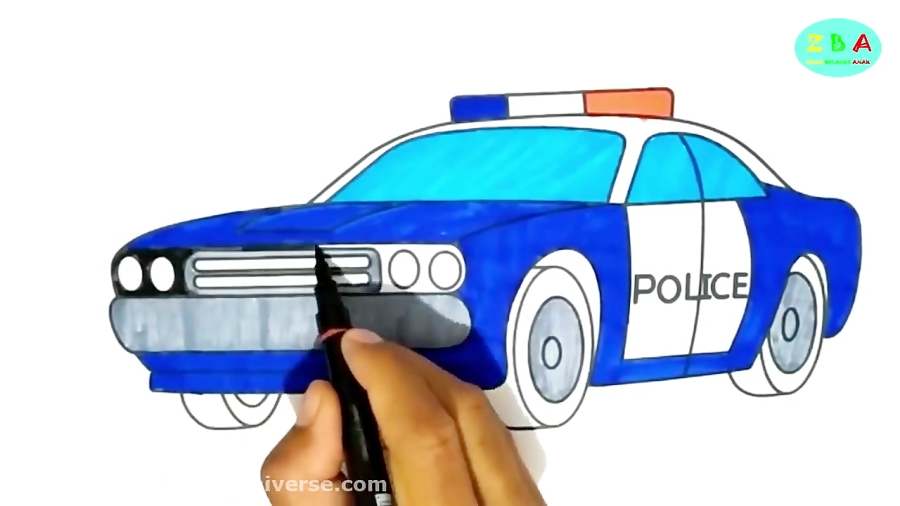 نقاشی ماشین پلیس خارجی
