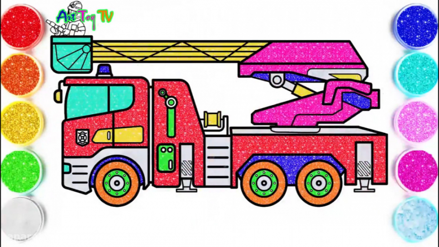 نقاشی ماشین آتش نشانی برای بچه ها
