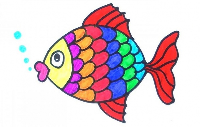 نقاشی ماهی کودکانه