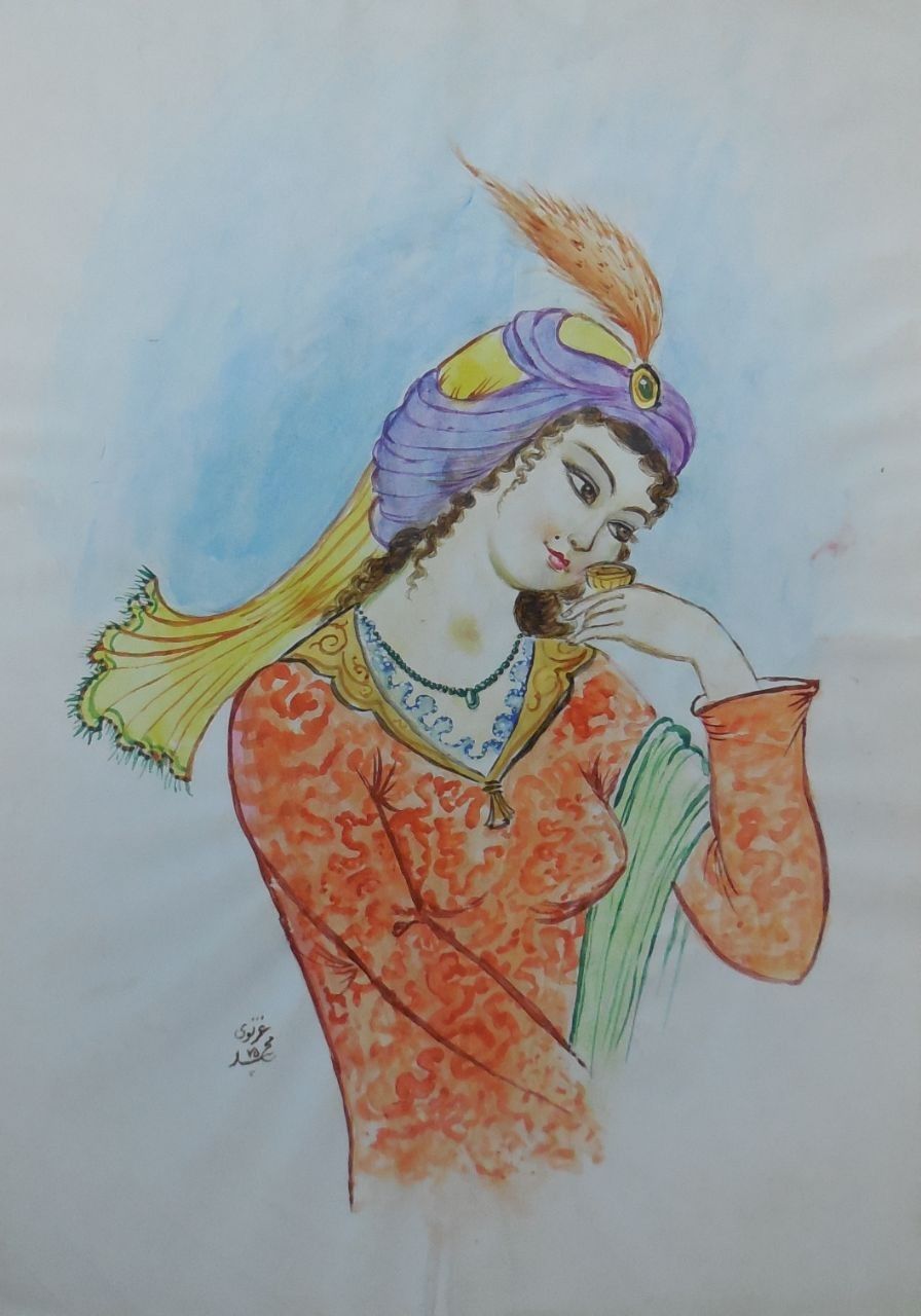 نقاشی مینیاتوری دخترانه