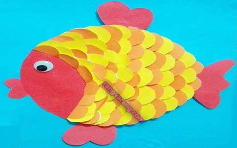 آموزش تزیین نقاشی ماهی با پولک