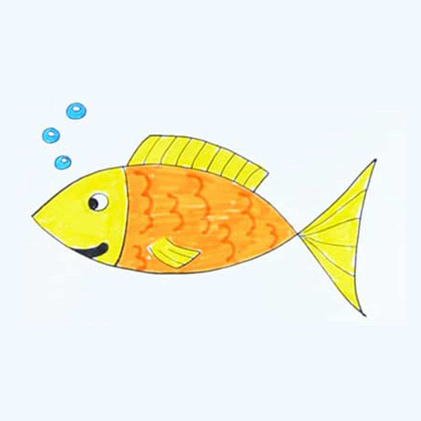 عکس نقاشی ماهی ساده