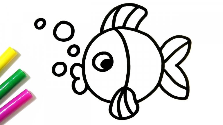 نقاشی ساده ماهی کودکان