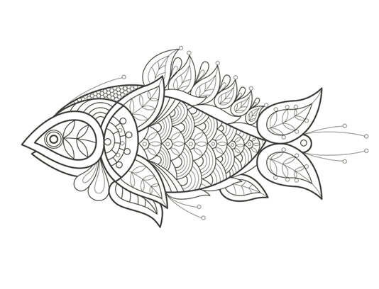 نقاشی ماندالا ماهی