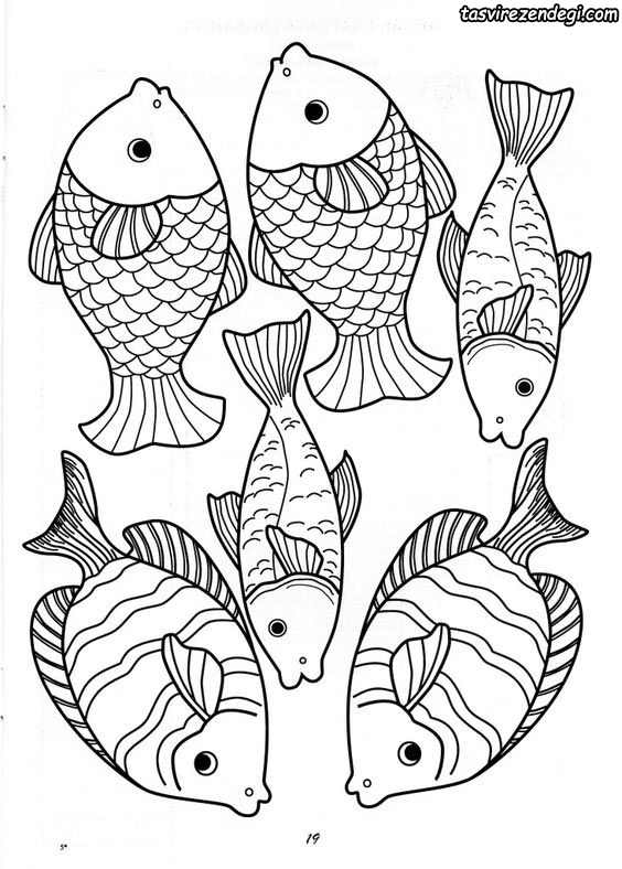 طرح نقاشی ماهی زیبا