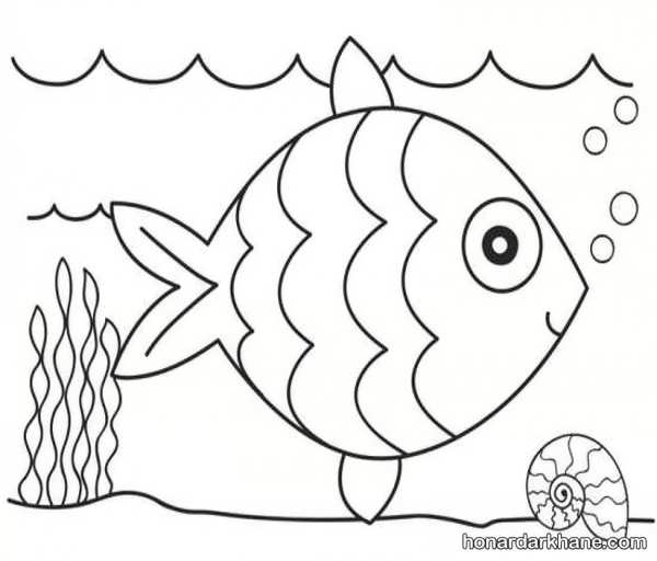نقاشی ماهی زیبا و ساده
