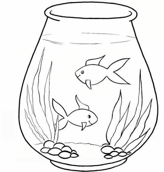 نقاشی ساده ماهی در آب