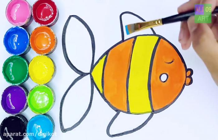 آموزش نقاشی ماهی کودکان